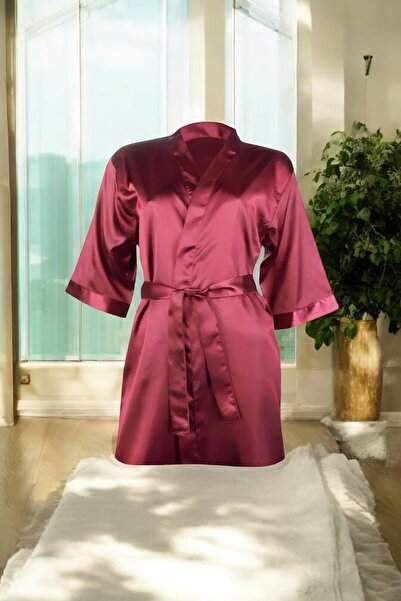 White Velvet Ženska satenska kratka kućna haljina sa pojasom W.V.6NL.0.5A.Y