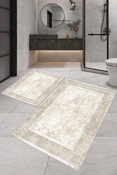 Eliana Home Eliana HomeDijital Baskı  Modern Banyo Halısı İkili Banyo Paspası...