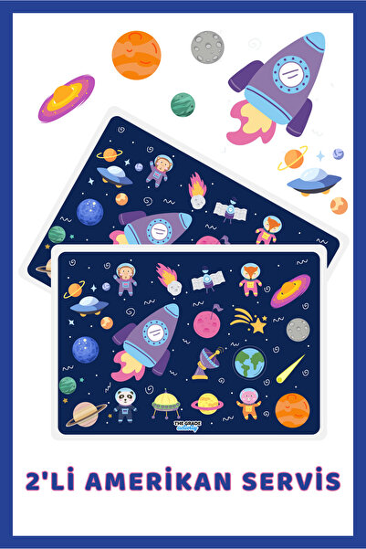 The Grade Podloga za stol sa temom svemirskog astronauta i rakete (42x28cm)