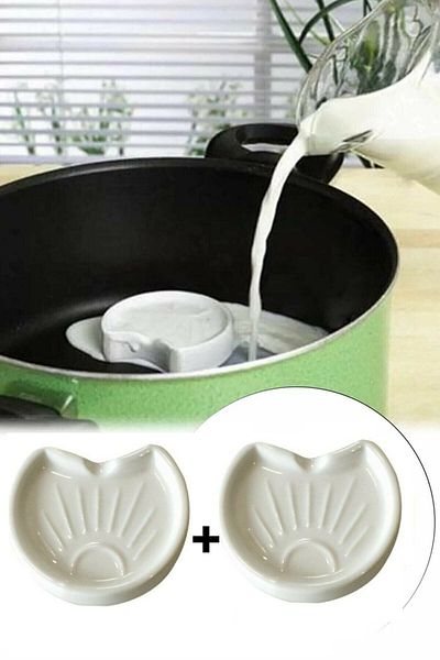 TOPTANFONİ 2 Pieces of Milk Resistant Milk Saver Natural Ceramic Porcelain Milk Overflow Protector Boiling Stimulating Milk Stone