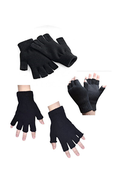 Toka Perisi Вовняні чорні рукавички без пальців, стандартний розмір