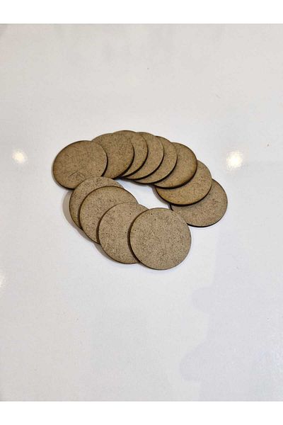 Sözen Home Design 5 cm Diameter 20 Pieces Round 3mm Raw Mdf Magnet Base Object