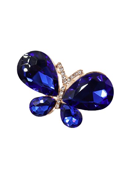KEEBA Ruhun dönüşümü Kelebek kadın broş safir mavisi pırlanta kesim taşlı yak...