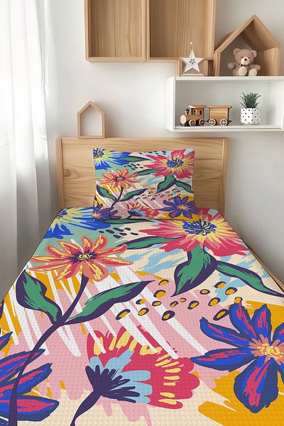 Şen Dekorasyon Pastel Flowers 4 Seasons Children's Pique Set