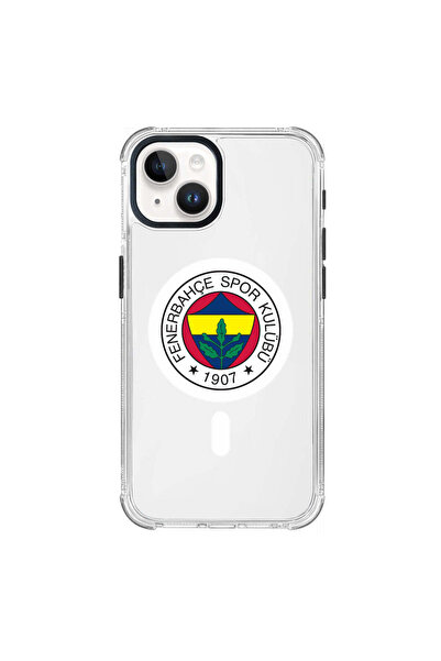 Fenerbahçe iPhone 15 Uyumlu Magsafe Logo Şeffaf Telefon Kılıfı