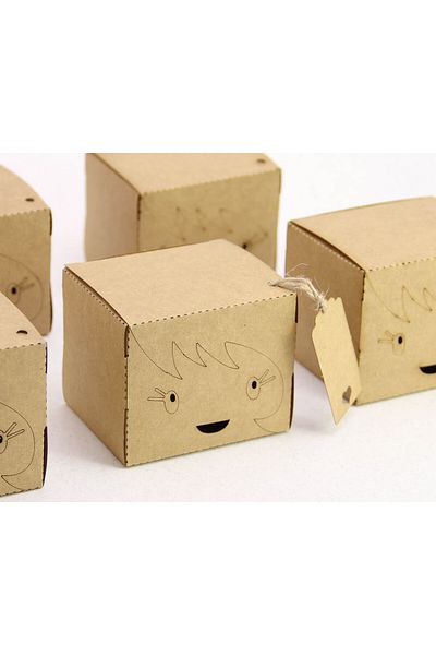 Tasarım Şeker Girl Character Shaped Kraft Cardboard Box - Gift Box - 25 Pieces