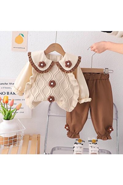 CANDYSBEBE KIZ ÇOCUK İÇİN PAPATYA DESENLİ SWEATER