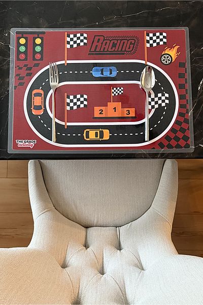 The Grade Placemat 2-Piece Car Themed Children's Placemat Waterproof (42X28 cm)