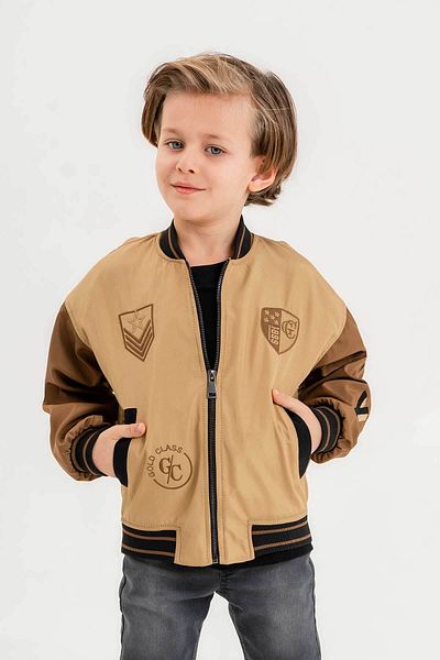 Gold Class Kidswear Κεντημένο διπλό αδιάβροχο μπουφάν για αγόρι