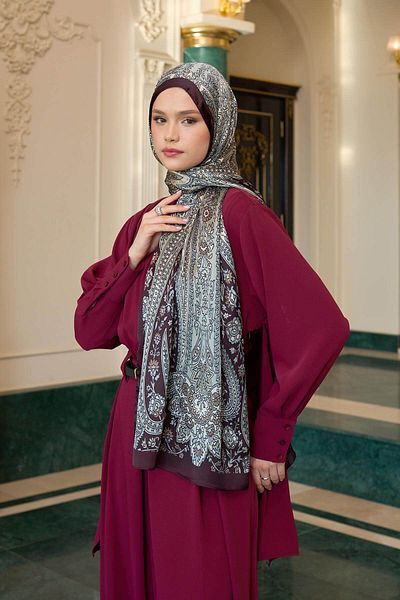 İpekhan Plum Indian Voile Shawl - 5009-11