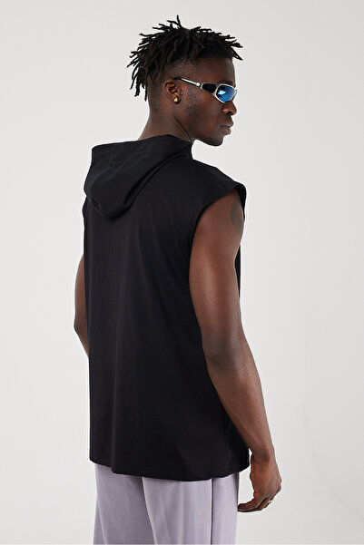 Scorp Bounce Erkek Kapüşonlu Kolsuz Spor Tişört Siyah