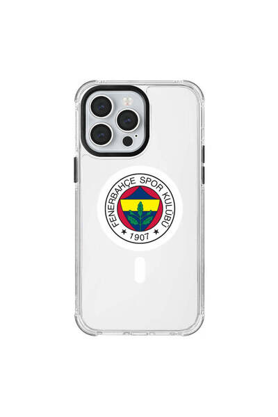 Fenerbahçe iPhone 14 Pro Max uyumlu Fenerbahçe Magsafe Logo Şeffaf Telefon Kı...
