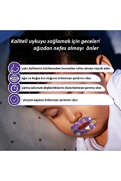 Sleep strips Ağız Kapama Bandı Çocuk Boy 10'lu Kutu 3-8 Yaş Arası