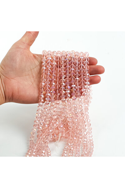 yfhobi 1 Dizi (67-70 Adet) - 8 mm Yassı Kristal Cam Boncuk Dizisi Şeffaf Janj...