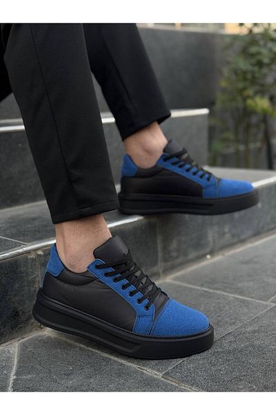 BOA Kb X46 Black Sax Blue High Black Sole Casual Sneakers