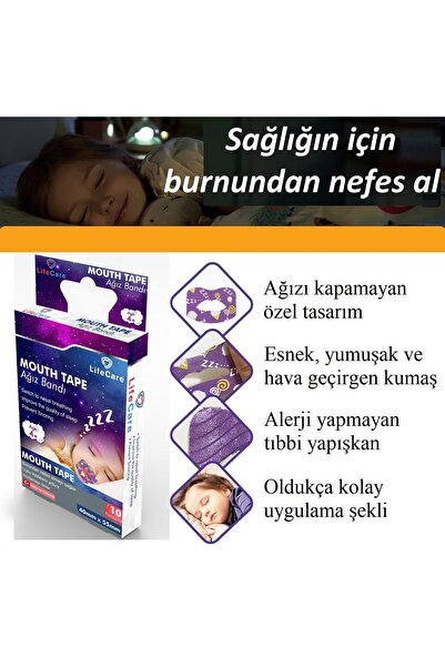 Sleep strips Ağız Kapama Bandı Çocuk Boy 10'lu Kutu 3-8 Yaş Arası