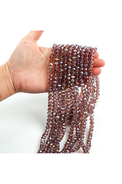 yfhobi 1 Dizi (67-70 Adet) - 8 mm Yassı Kristal Cam Boncuk Dizisi Şeffaf Janj...