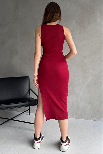 sportiness Rochie burgundă cu detaliu cu fante