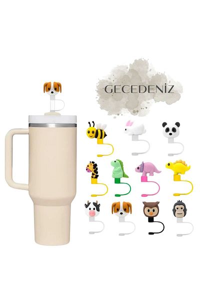 GECEDENİZ Stanley Animal Three-Dimensional Straw Stopper