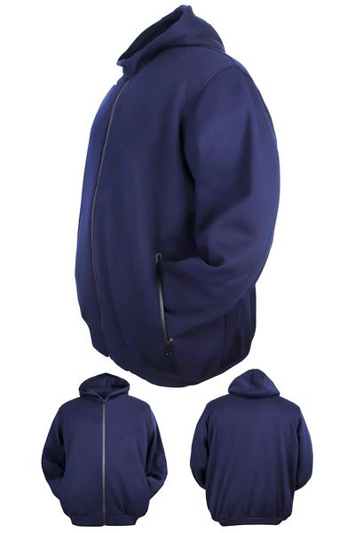 marufshop Ανδρικό χοντρό παλτό φούτερ με κουκούλα 3 νημάτων, κατάλληλο για άντρες μεγάλου μεγέθους από 105 έως 185 κιλά