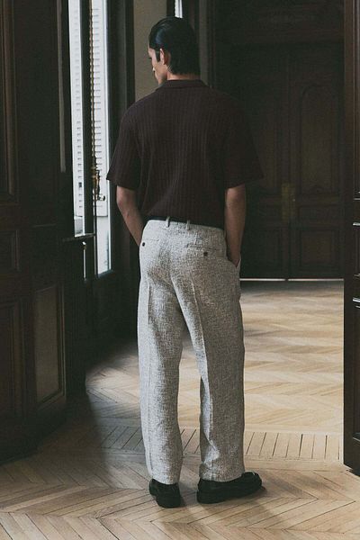 H&M Loose Fit Jacquard-knit polo shirt