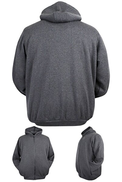 marufshop Men's Thick Sweat Coat with Hood 3 Thread Raster Winter Thick Sweat Coat Suitable for Men's Plus Size 105 - 185 Weight Weight