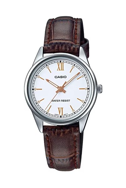 Casio Kasası Gümüş Kordonu Kahverengi Renk Kadın Kol Saati