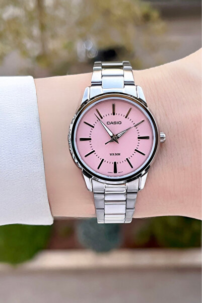 Casio Kadranı Pembe Kordonu Gümüş Renk Kadın Kol Saati