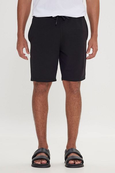 AC&Co / Altınyıldız Classics Men's Black Standard Fit Regular Cut Cotton Stretchy Knitted Shorts