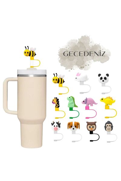 GECEDENİZ Stanley Animal Three-Dimensional Straw Stopper