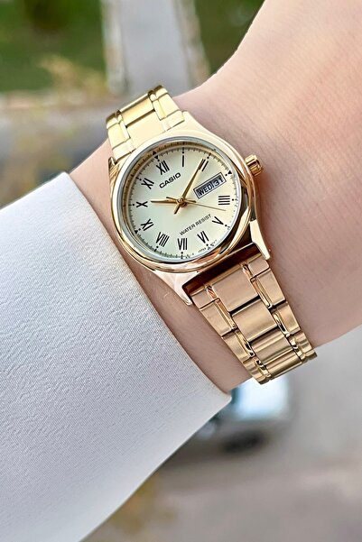 Casio Gold Color Calendar Women's Wristwatch