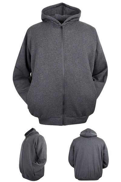 marufshop Ανδρικό χοντρό παλτό φούτερ με κουκούλα 3 νημάτων, κατάλληλο για άντρες μεγάλου μεγέθους από 105 έως 185 κιλά