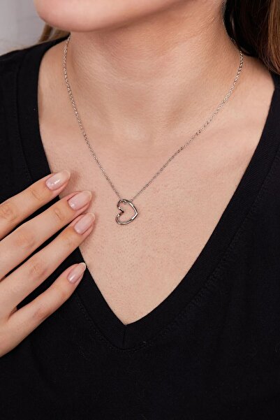 AAcc. Burgulu Içi Boş Kalpli Daemokjang Paslanmaz Çelik Kolye