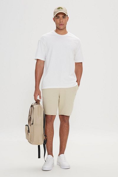 AC&Co / Altınyıldız Classics Εύκαμπτο βαμβακερό σορτς Unisex σε μπεζ χρώμα - με τσέπες, κανονική εφαρμογή