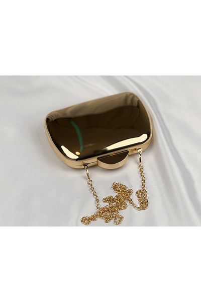 Store Reflective Gold Metal Evening Dress Bag