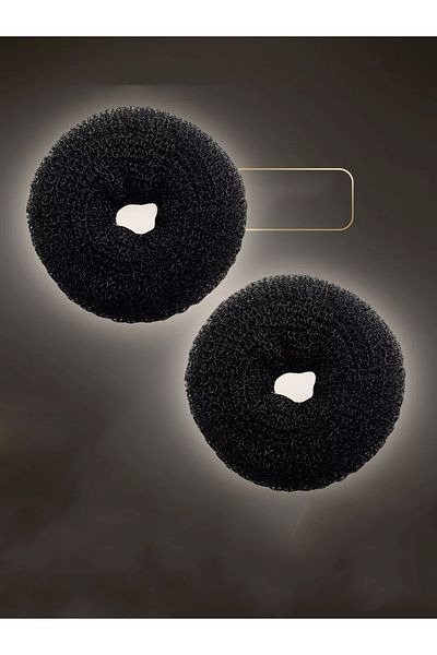 Transformacion Burete Coc Păr Negru 2 BUC 12 CM Diametru 5 cm Grosime 721338