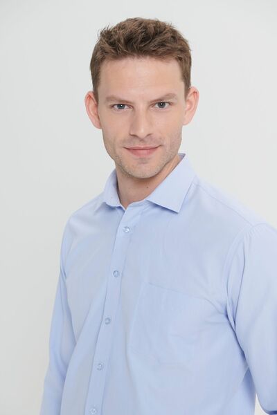 AC&Co / Altınyıldız Classics Cămașă pentru bărbați, albastru deschis, ușor de călcat, cu potrivire confortabilă, cu guler clasic, cu potrivire relaxată