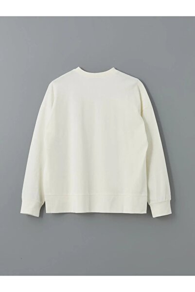 LC Waikiki Lcw Modest Ecru Crew Neck Women's Sweatshirt