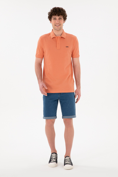 U.S. Polo Assn. Men's Regular Fit Polo Neck Salmon Basic T-Shirt 50284641-Vr047