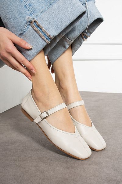 Mio Styllo Balerini de lux din piele naturală cu cataramă LİLY