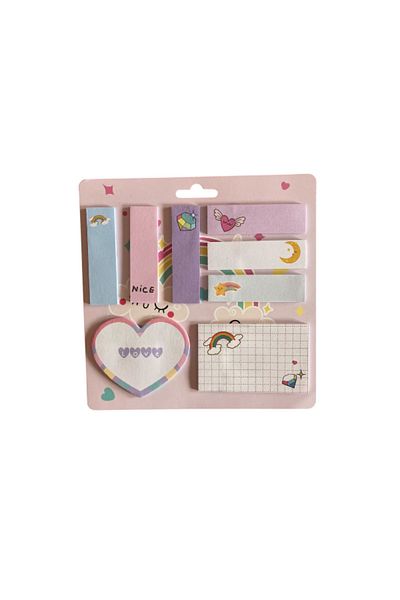 Pembe Pasaj Cute Adhesive Note Paper - 8 Pieces Pink Kawaii Post-It Set - Index - Index