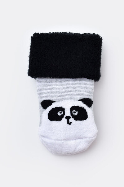 Biorganic Baby Anti-Slip Towel Socks Black