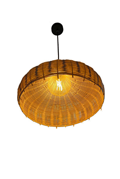 rattam El Yapımı Doğal Rattan "Bird" Avize - Bohem & Modern Tasarım - 40x35cm