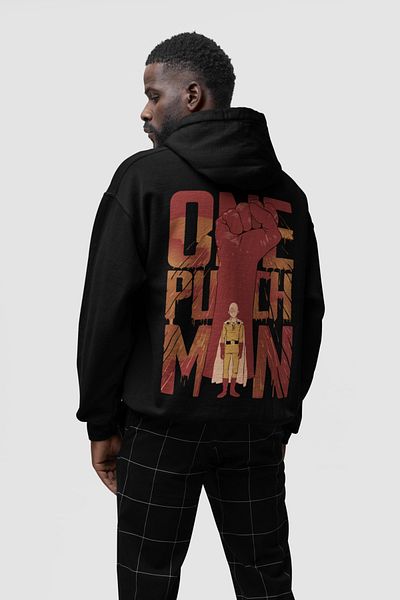 SEVBANO Saitama One Punch Man Printed Unisex Oversize Anime Hoodie
