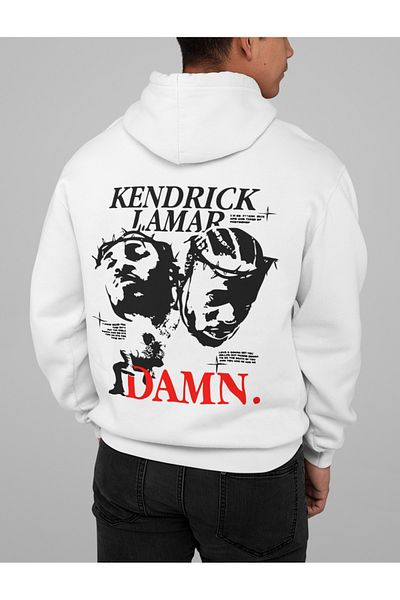 SEVBANO Kendrick Lamar  Written Unisex Oversize Rapper Hoodie