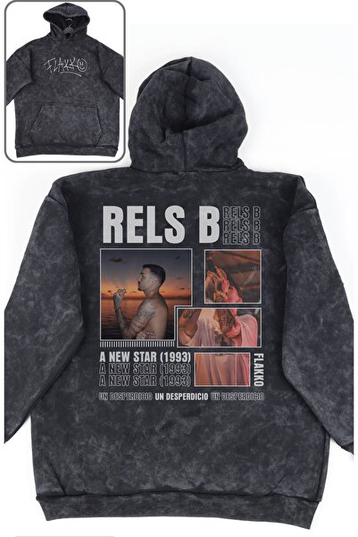 Fuddy Moda Rels Unisex суитшърт с качулка и печат на гърба - Овърсайз суитшър...