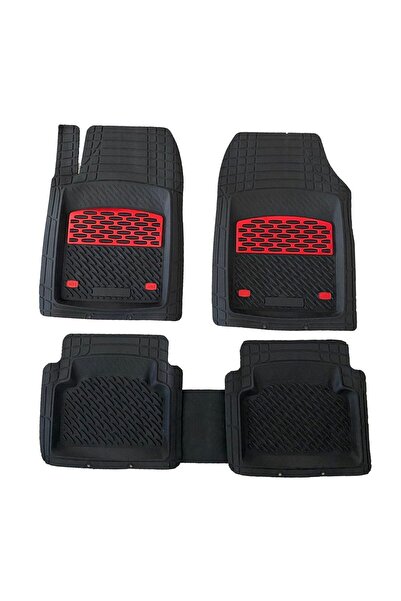 TEAMCAR Fiat Marea Uyumlu 3D Havuzlu Paspas Takımı Safir Siyah Krom Kırmızı