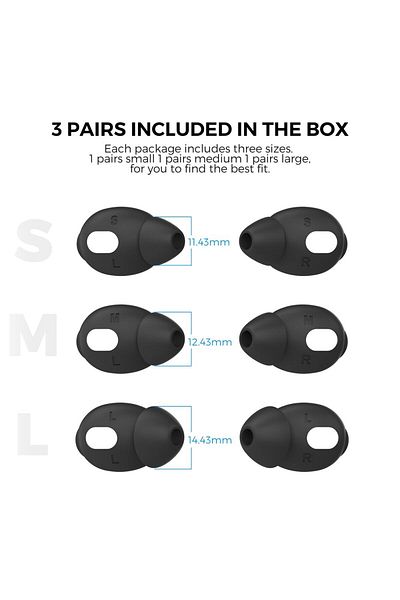 Choice Black-6pcs 3 Pairs Silicone Protective Case For Airpods 3 Ultra Thin Earbuds Replacement Protective