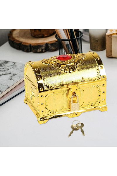 Kesoto Gold Pirate Treasure Box Props Pirate Chest Storage Box For Kids Adults Candy Cookies Boxes Wedding