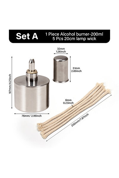 Choice مجموعة من مصباح مختبر الأسنان والكيمياء والأحياء مع فتيل من WUTA سعة 200 مل مصنوع من الفولاذ المقاوم للصدأ والنحاس